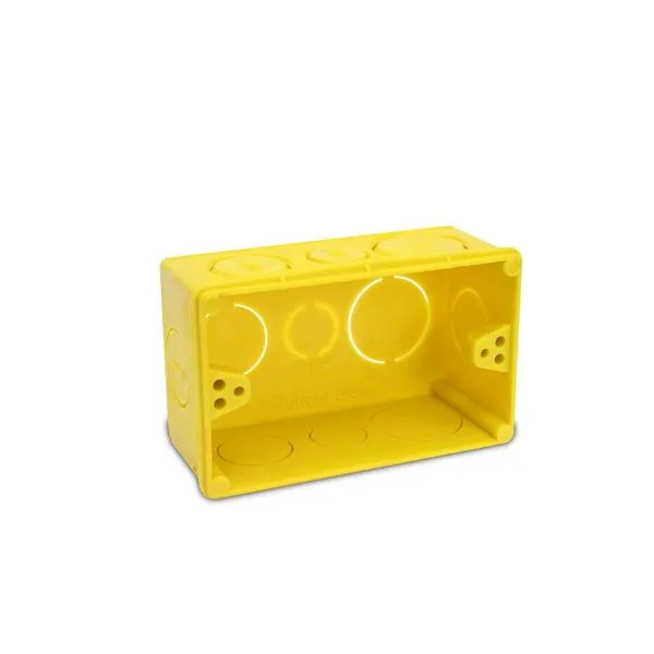 Caixa de luz PVC amarelo 4x2 embutir Tuboline