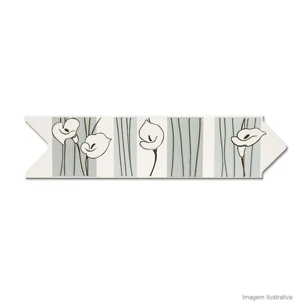 Faixa Cascia cinza 8x30cm 4 peças Incepa