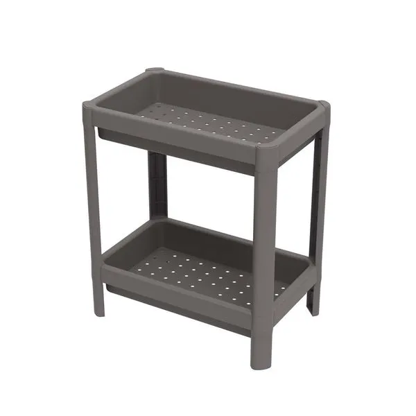 Estante Plástica 23X36 Com 2 Prateleiras Cinza Geo Grifit