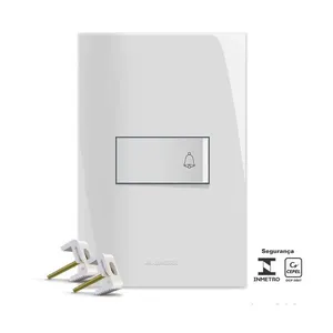 Pulsador para campainha com placa 4x2 Inova branco Alumbra