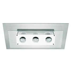 Plafon retangular para 3 lâmpadas E27 Spacial PMR 137 100W Pantoja