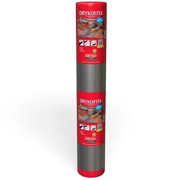 Fita Asfáltica Drykofita Alumínio 10m Dryko FITA ASFALT ALUM DRYKOFITA CZ 90CM 10M LAJES E TELHADOS