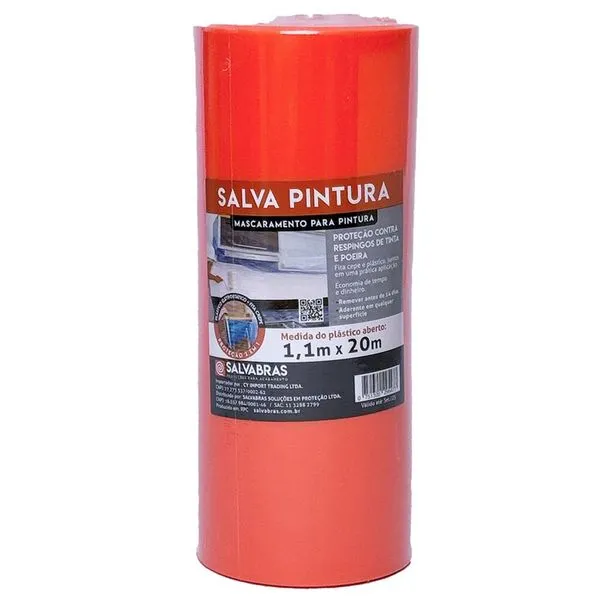 Lona Salva Pintura Eletrostático Proteção Com Fita 1,10X20M Salvabras Lona Salva Pintura Eletrostático Proteção Com Fita 1,10X20M Salvarás
