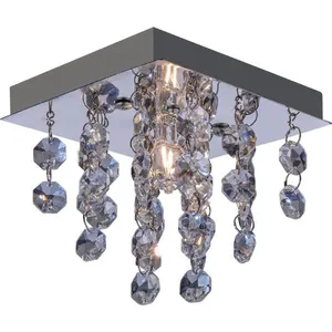 Plafon Italia Com Cristais 1 Luz G9 Branco LLumm Bronzearte
