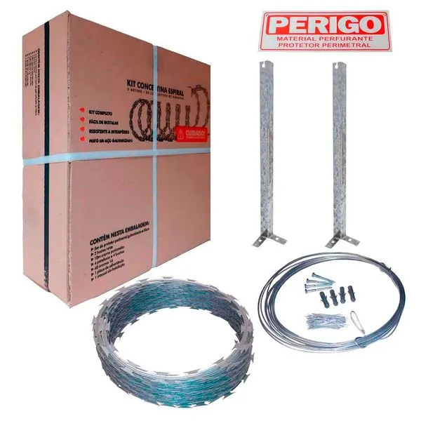 Kit Concertina Aço Galvanizado 30cm 5m Calhaforte Kit Concertina Aço Galvanizado 30cmx5m Calhaforte