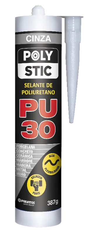 Selante Polystic Poliuretano 30 387g Cinza Pulvitec