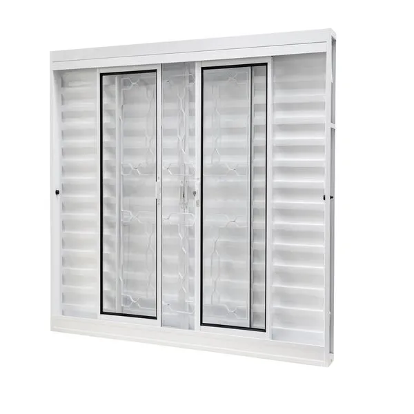 Janela Aço Com Veneziana Elo Vidro Liso 6 Folhas 200X100X12 Qualitysol Branco Ramassol