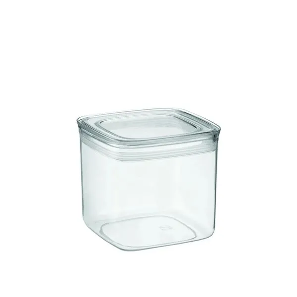 Pote de Acrílico Hermético Quadrado Arthi com Tampa Transparente 1,1L