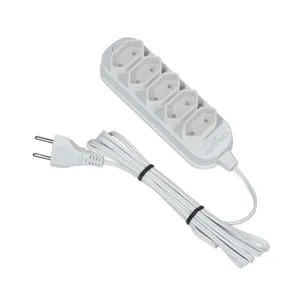 Extensão Elétrica Paralela 3 Metros 5 Tomadas 3 Branco Force Line