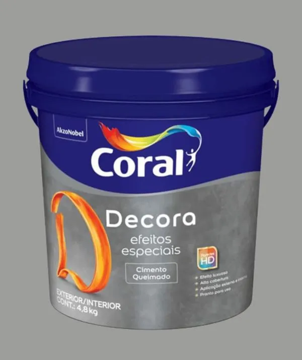 Efeito Cimento Queimado Decora 4,8Kg Coral Efeito Cimento Queimado Decora Cultura Grega 4,8Kg Coral
