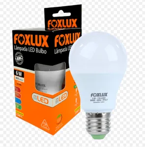 Lâmpada LED Bulbo E-27 Bivolt 6W 6500k Foxlux