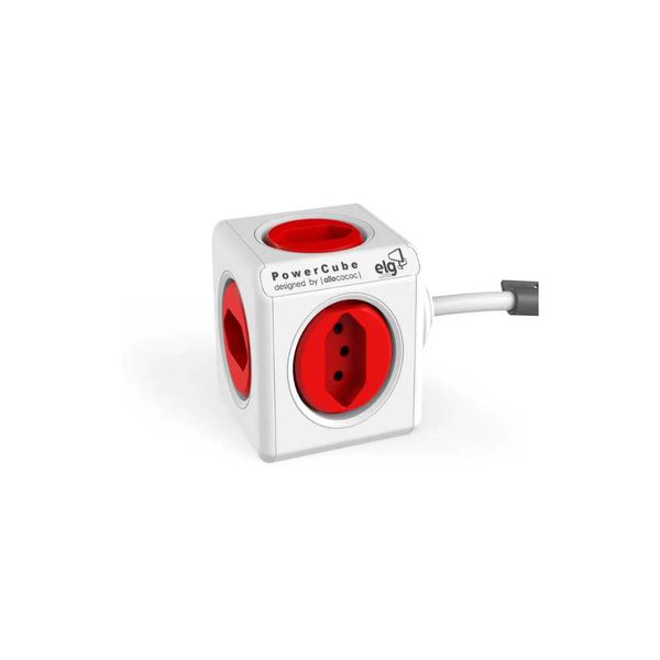 Adaptador múltiplo extended 5 tomadas cabo 1,5m bivolt vermelho ELG