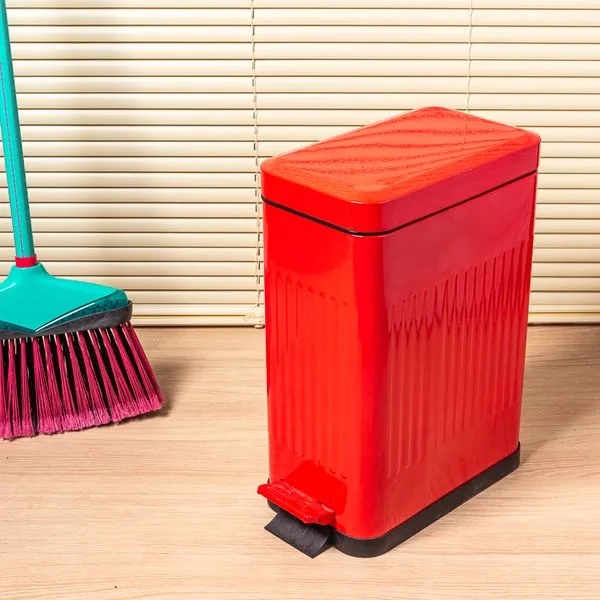 Lixeira de Zinco Coisas e Coisinhas 10 Litros com Pedal Vermelha