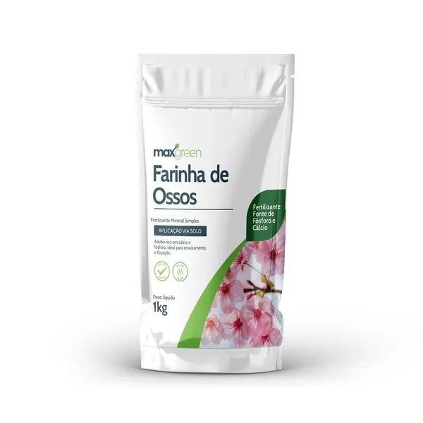 Fertilizante Farinha Ossos 1Kg Maxgreen