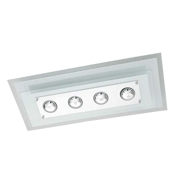 Plafon retangular para 4 lâmpadas E27 Spacial PMR 138 100W Pantoja