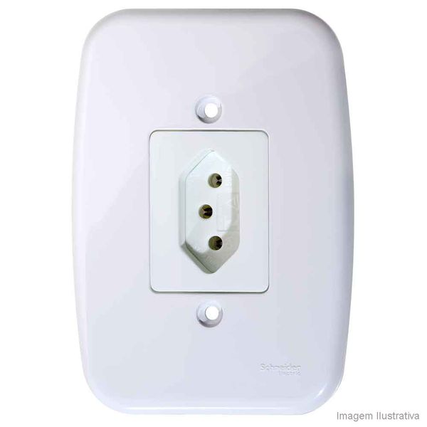 Conjunto montado de tomada 10A 250V branca com placa Claris Prime Schneider