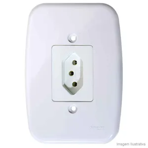 Conjunto montado de tomada 10A 250V branca com placa Claris Prime Schneider