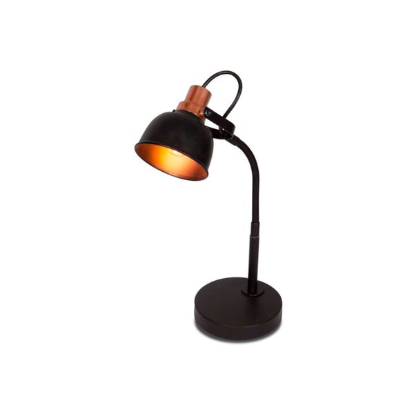 Luminária de mesa E27 preto e cobre Oxford Spot Line