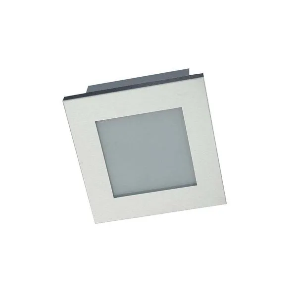 Plafon de embutir 19x19cm para 1 lâmpada E27 100W prata Pantoja