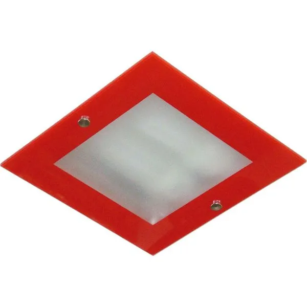 Luminária de embutir para 2 lâmpadas fluorescentes compactas E27 25W vermelha Bonin