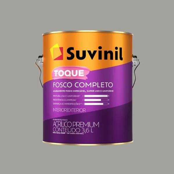 Tinta Premium Acrílica Fosco Toque Completo 3,6L Suvinil Tinta Premium Acrílica Toque Fosco Completo Elefante 3,6L Suvinil