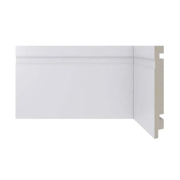 Rodapé Poliestireno Branco Frisado 15cmx2,40m Moderna Santa Luzia