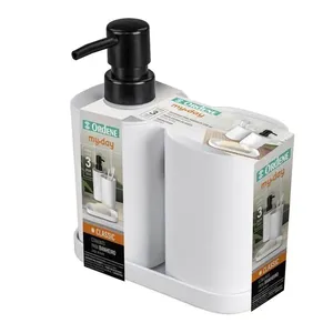 Conjunto Para Banheiro 3 Peças Plástico Branco Or94050 Ordene