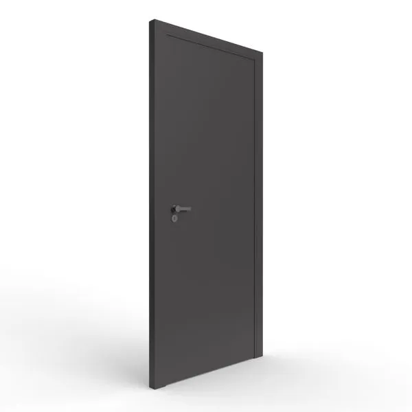 Kit Porta Com Dobradiça Direita 072X210X035 Batente De 11Cm Preto Texturizado Rocha