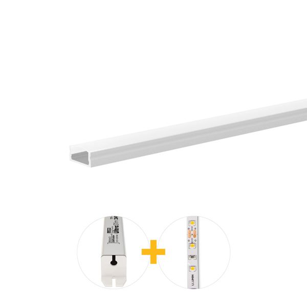 Kit Perfil De Sobrepor 14W/M 3K 2M 17X7Mm 12V Branco Llumm Bronzearte