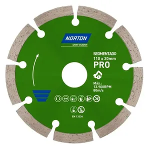 Disco Diamantado Segmentado Norton Pro 110x20mm Disco diamantdado Segmentado cinza Norton