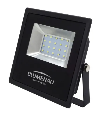 Refletor LED em alumínio 20W 6000K Bivolt preto Slim Blumenau