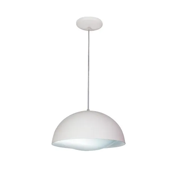 Pendente meia lua altura ajustável até 100cm branco Aquarela do Brasil Clean Bronzearte