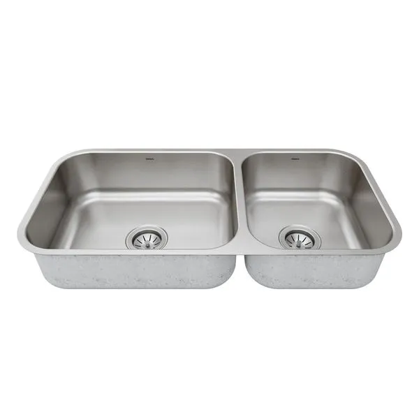 Cuba Dupla Mekal CD-50/34 em Aço Inox 304 Escovado 86x40cm Cuba Dupla CD-50/34 Escovada Em Aço Inox 304 86x40x20/17cm Mekal