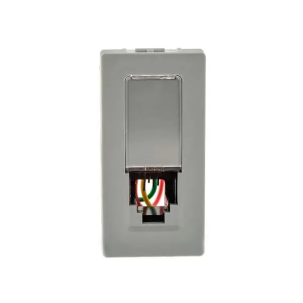 1 Módulo Tomada Telefone Rj11 4 Fios Cinza Acetinado Monocromático 615010cz Pial Plus Legrand