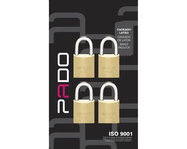 Cadeado Pado 4E-20Mm (4 Msm Segr/4 Chaves Iguais) Bl