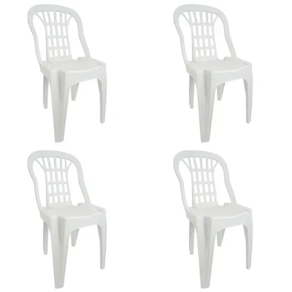Kit 4 Cadeiras Bistrô Plásticas Serro Brancas Antares
