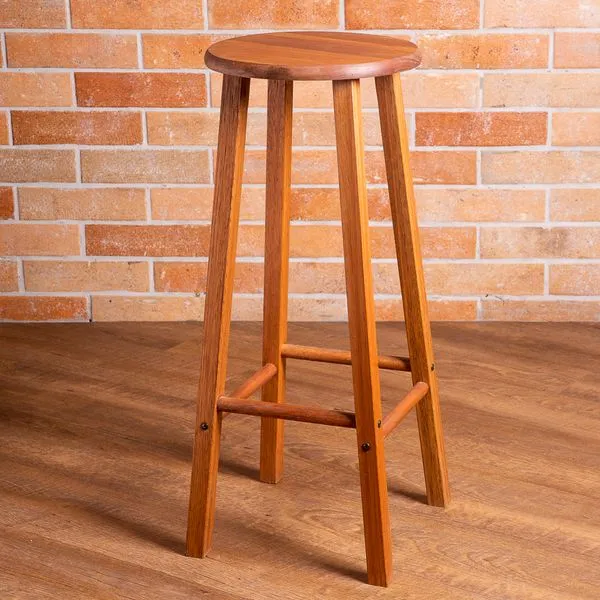 Banqueta de madeira Naipe 72x31cm stain jatobá Butzke