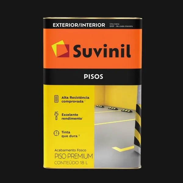 Tinta Premium Acrílica Fosco Piso 18L Suvinil Tinta Premium Acrílica Fosco Piso Preto 18L Suvinil