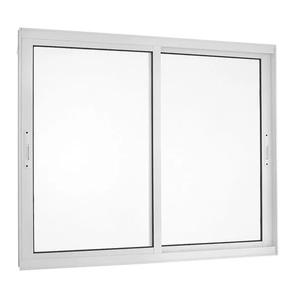 Janela Correr de Alumínio 120x150 2 Folhas Móveis Sem Grade Vidro Liso Branco Topsul Esquadrisul