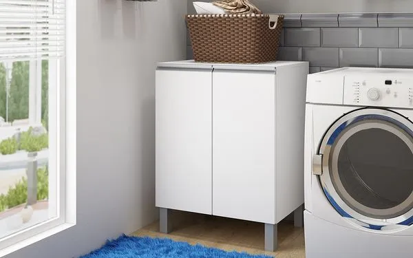 Balcão MDP 2 Portas 1 Prateleira Branco