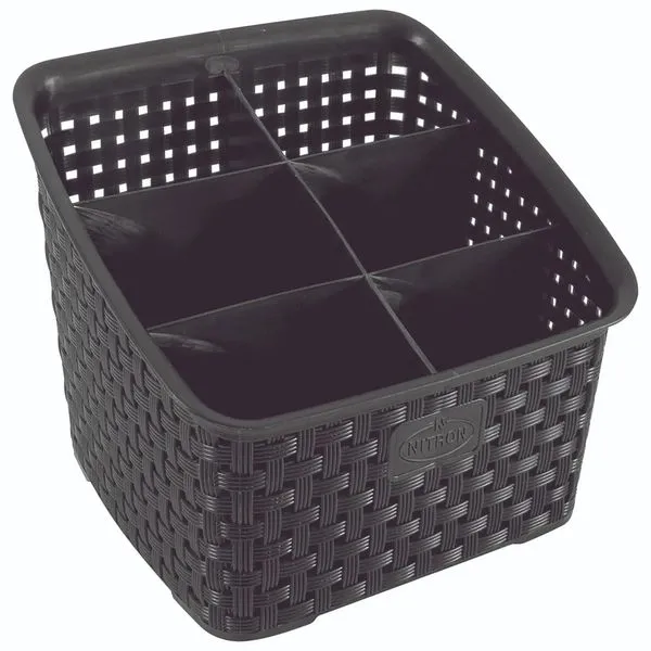 Organizador Rattan 6 Divisórias Preto Nitron