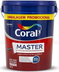 Tinta Acrílica Coral Master Branco Fosco 20L
