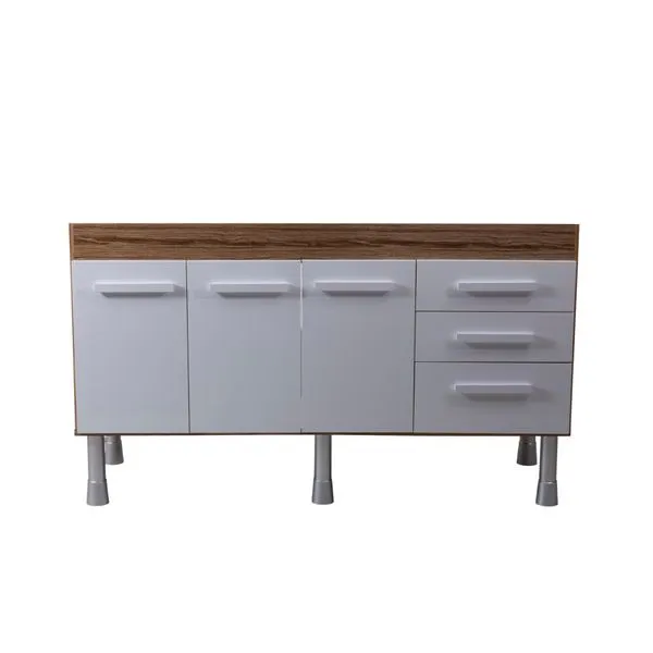 Gabinete De Cozinha Rio 144Cm Teca Com Branco Fosco Corso