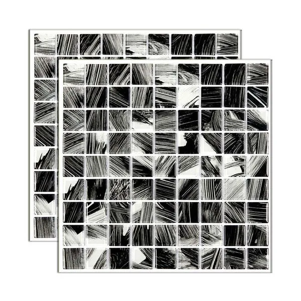 Pastilha de vidro Monet placa 29,2x29,2cm preto Glass Mosaic