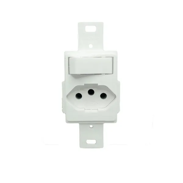 Interruptor Simples E Tomada 20A Para Condulete Branco Dicompel