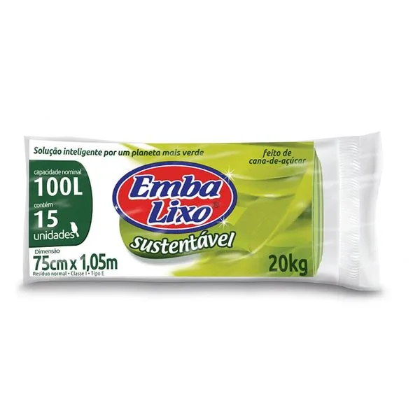 Saco Lixo Embalixo Sustentavel 100L 30 Sacos