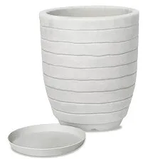 Vaso Relevo 39x49cm Branco Antique Vasart