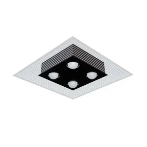 Plafon Monaco Tualux de Sobrepor 4 Lâmpadas E27 49x49cm Preto Plafon Monaco Tualux para 4 lâmpadas E27 49x49cm preto