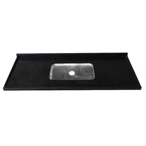 Pia de Granito 1,50m Preto Kasa Reto Simples Kasa Granito