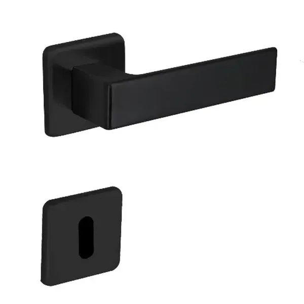 Fechadura Interna Chess Roseta Quadrada 40mm Preta Arouca